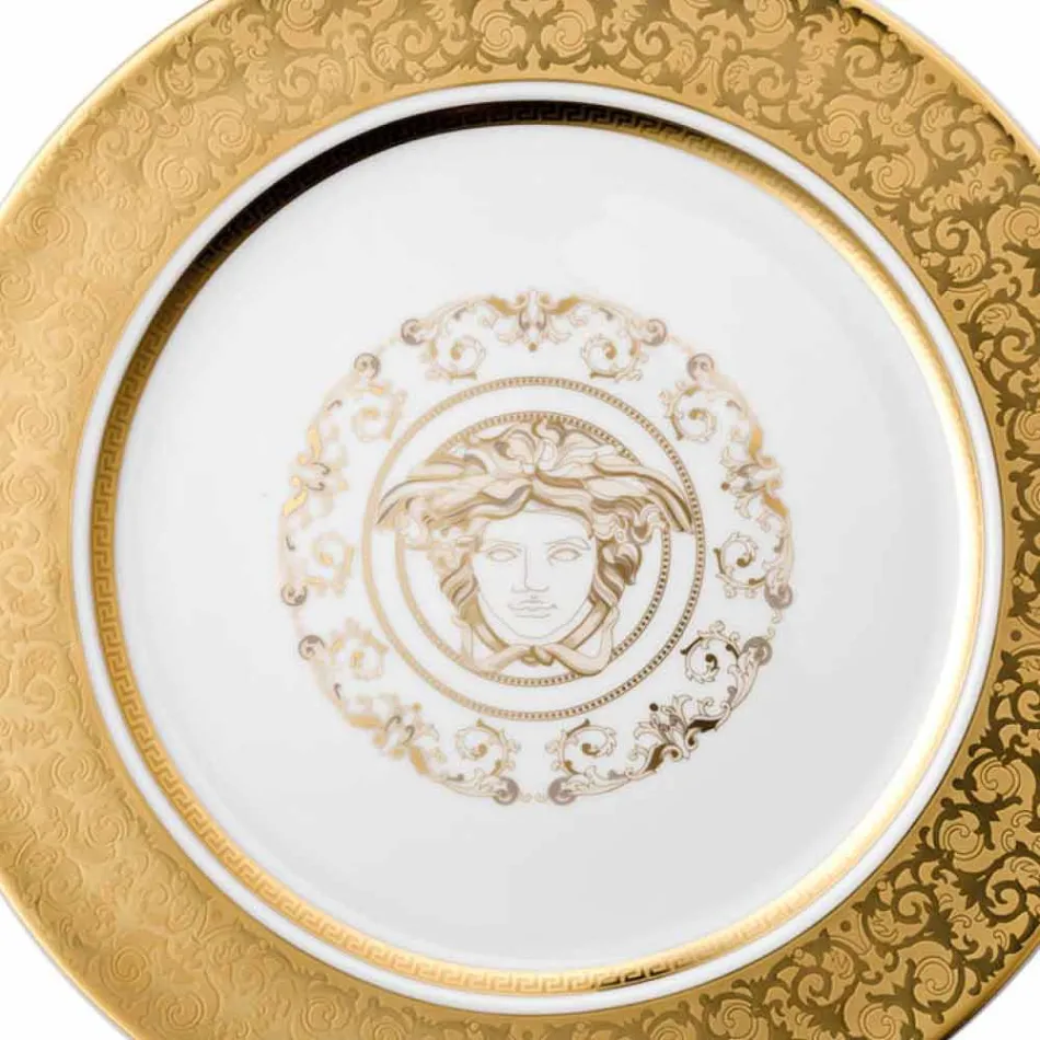 Rosenthal Versace Medusa Gala Gold Piatto segnaposto 30cm porcellana Viadurini