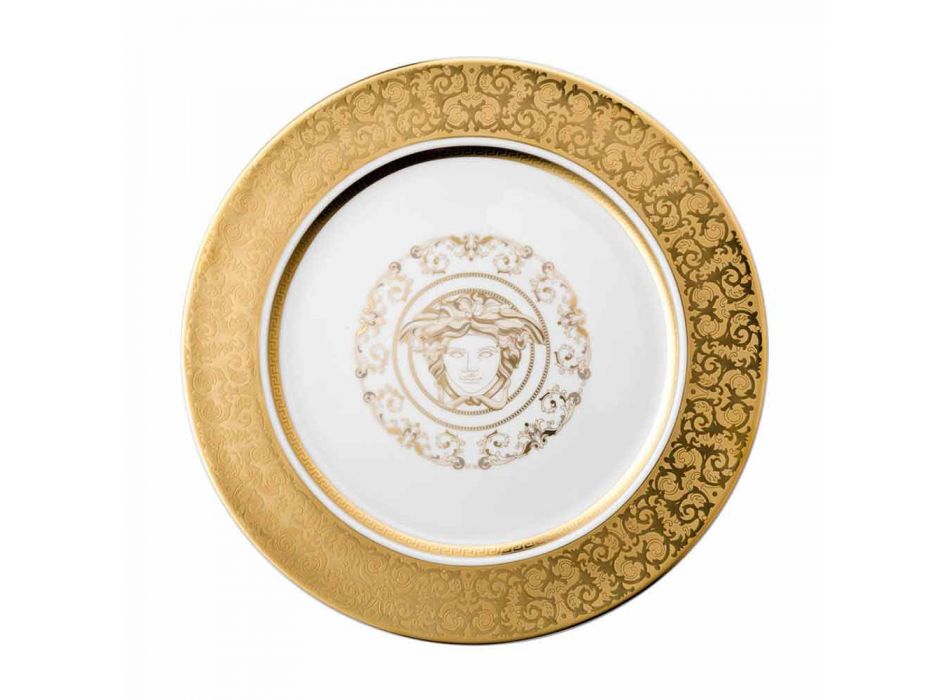 Rosenthal Versace Medusa Gala Gold Piatto segnaposto 30cm porcellana Viadurini