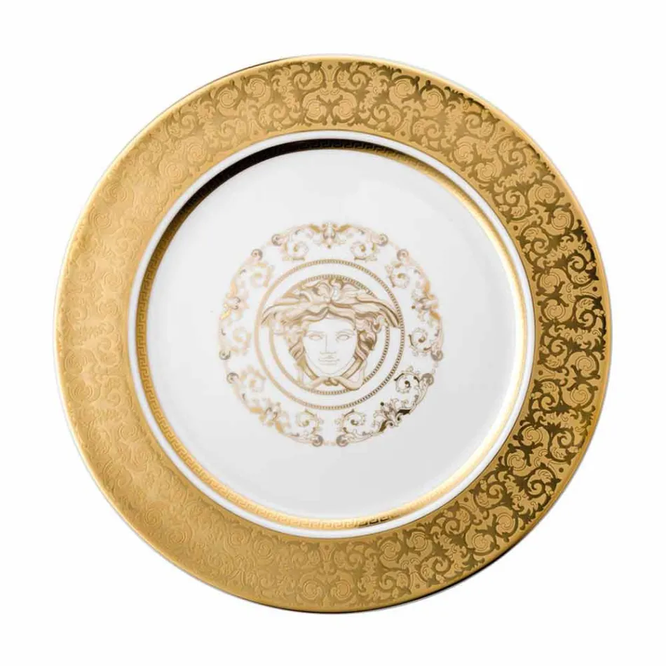 Rosenthal Versace Medusa Gala Gold Piatto segnaposto 30cm porcellana Viadurini