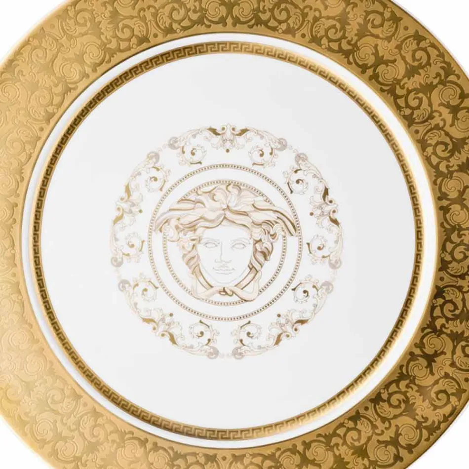 Rosenthal Versace Medusa Gala Gold Piatto segnaposto 33cm porcellana Viadurini