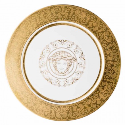 Rosenthal Versace Medusa Gala Gold Piatto segnaposto 33cm porcellana Viadurini