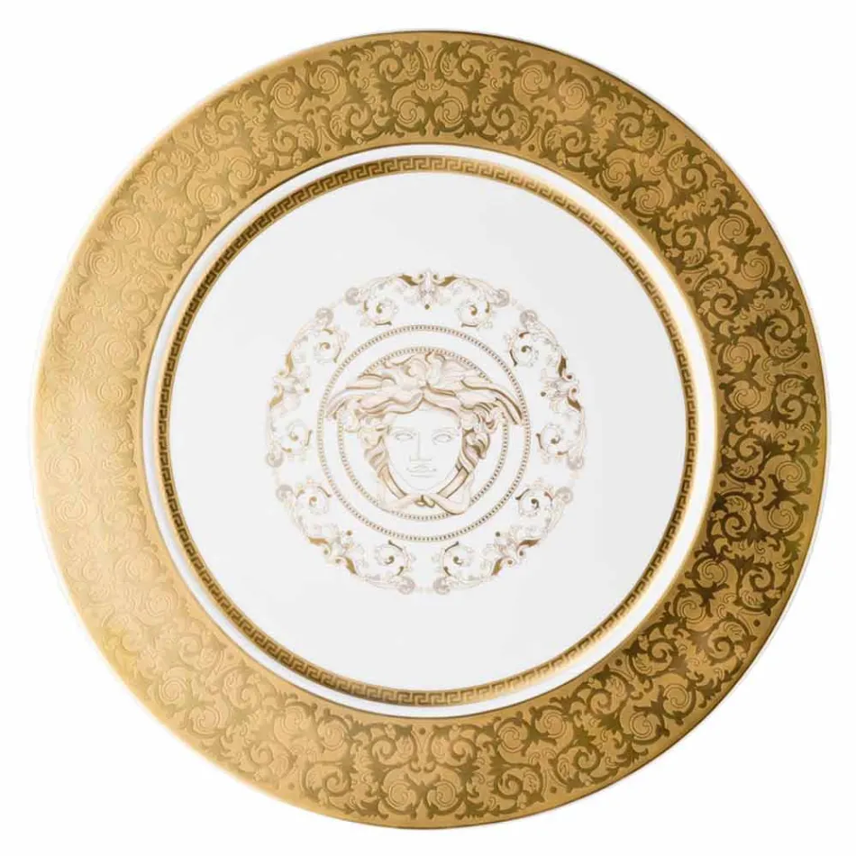 Rosenthal Versace Medusa Gala Gold Piatto segnaposto 33cm porcellana Viadurini