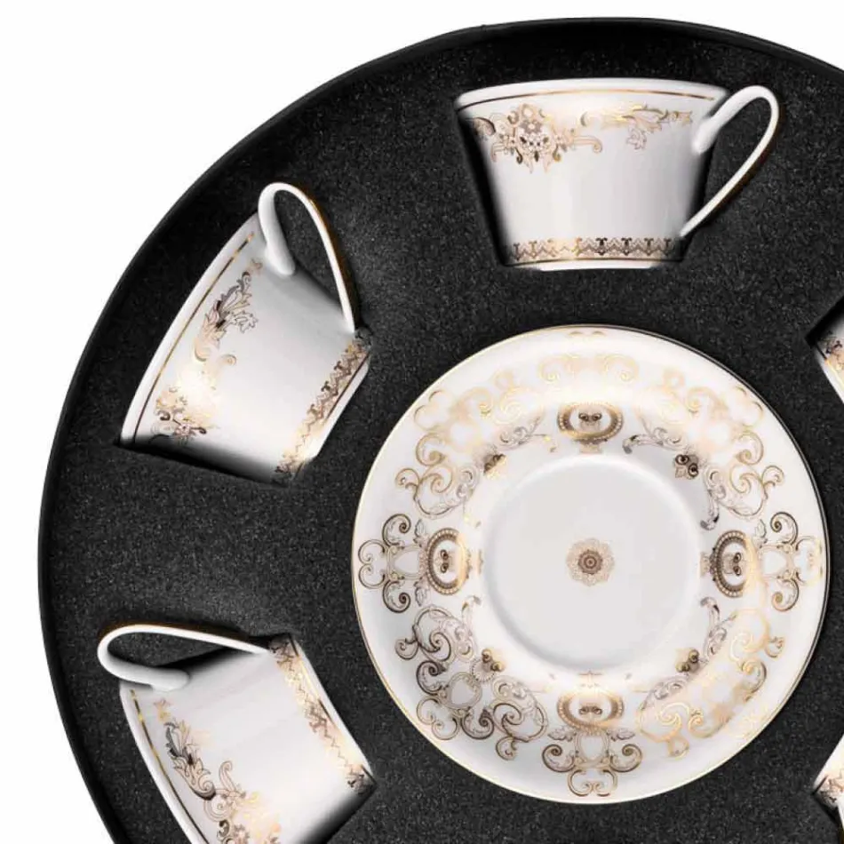 Rosenthal Versace Medusa Gala Gold set tazze in porcellana da tè 6 pzz Viadurini