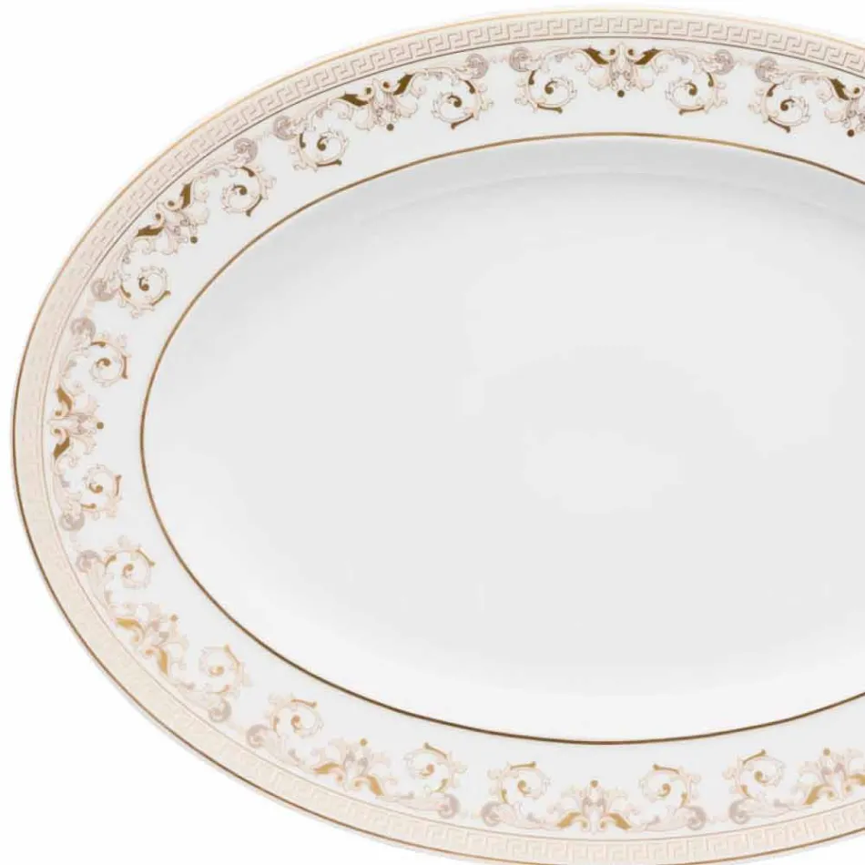 Rosenthal Versace Medusa Gala Piatto ovale 34cm di design porcellana Viadurini