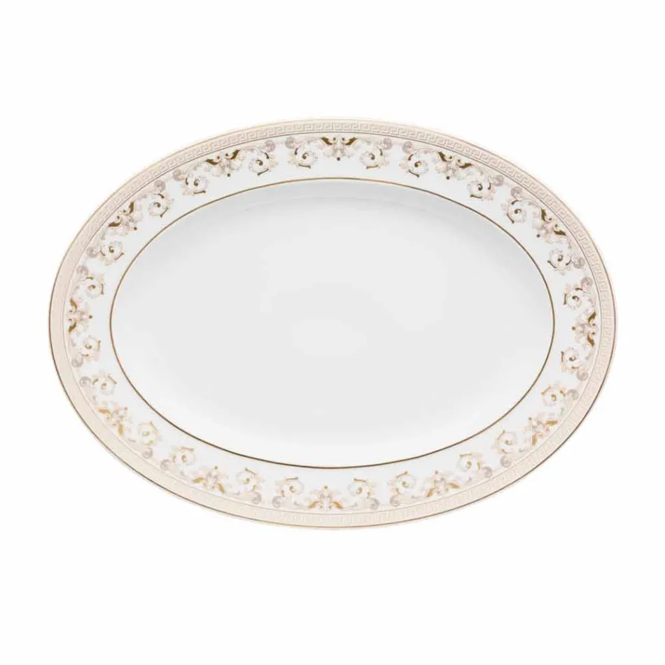 Rosenthal Versace Medusa Gala Piatto ovale 34cm di design porcellana Viadurini