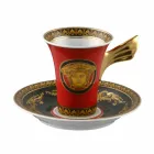 Rosenthal Versace Medusa Rosso set tazzine espresso in porcellana 6 pz Viadurini