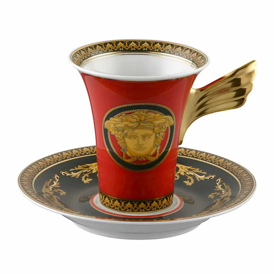 Rosenthal Versace Medusa Rosso Tazza da caffè alta design porcellana Viadurini