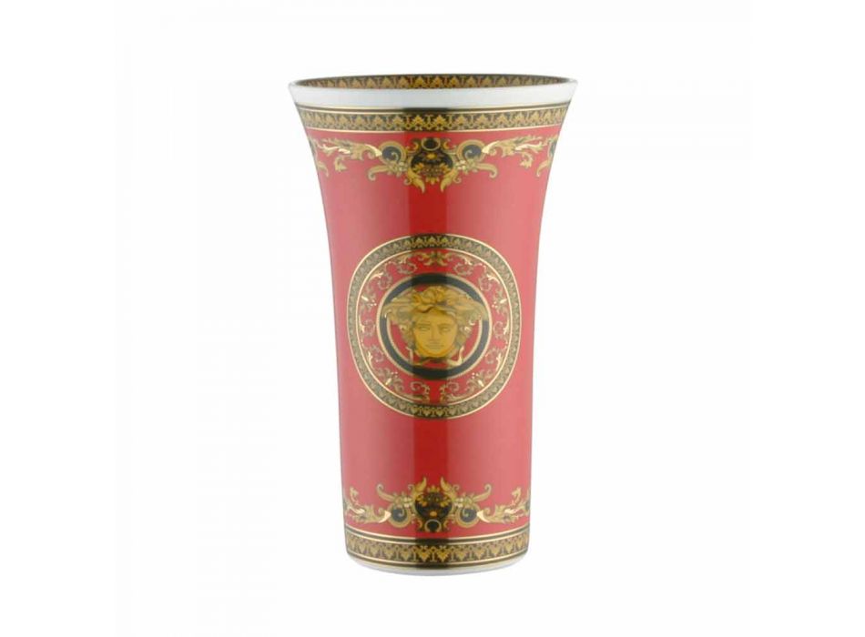 Rosenthal Versace Medusa Rosso Vaso di design moderno porcellana 26cm Viadurini