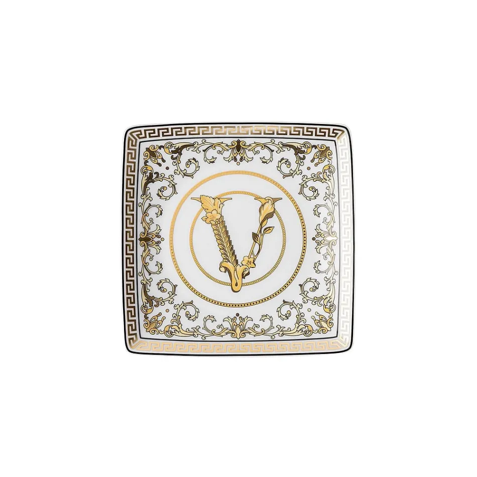Rosenthal Versace Virtus Gala 6 Coppette Quadre Piane 15x15 cm in Porcellana - Barocco Viadurini