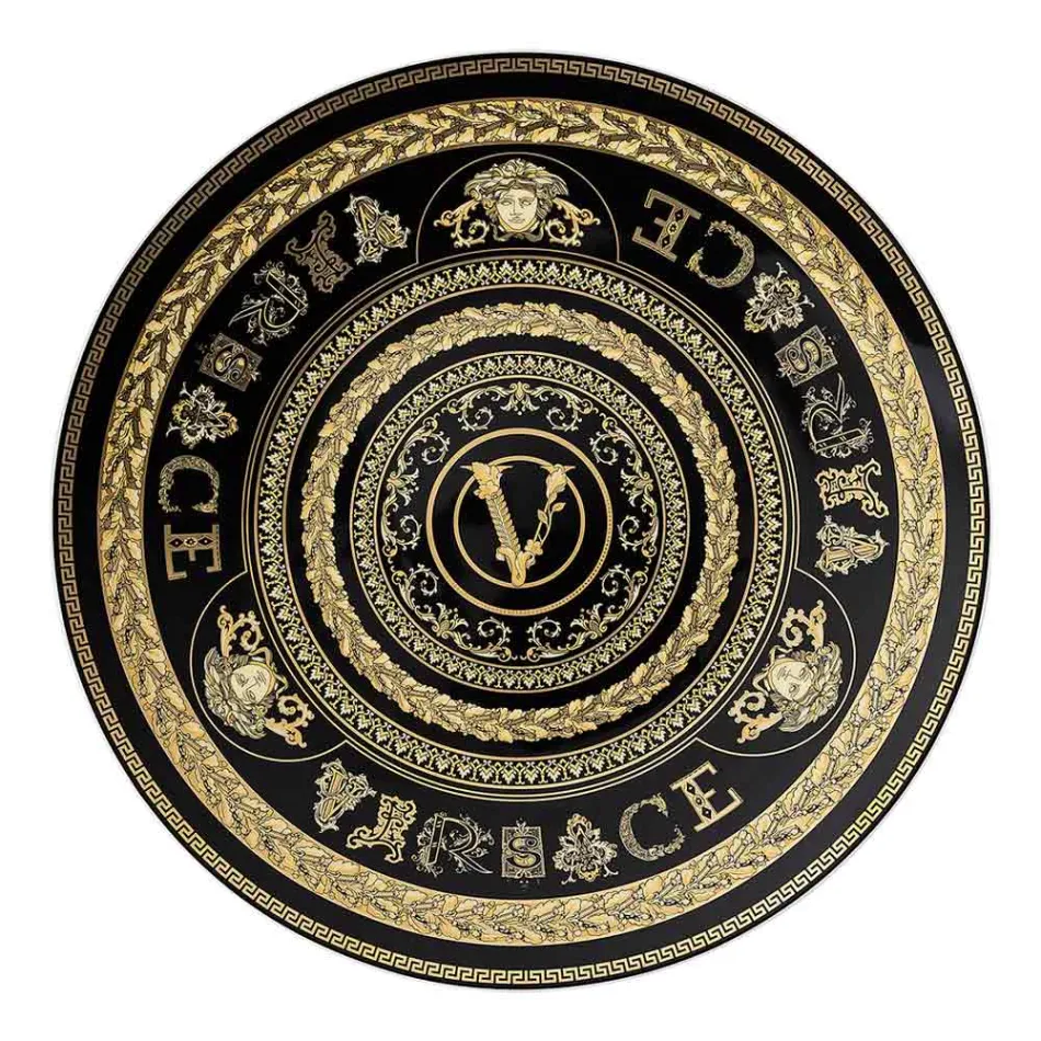 Rosenthal Versace Virtus Gala Piatto Segnaposto Diametro 33 cm in Porcellana - Barocco Viadurini