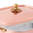 Rostiera e Coperchio Rettangolare in Rame Stagnato a Mano 37x27 cm - Mariateresa Viadurini