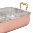 Rostiera Rettangolare per Tacchino in Rame Stagnato a Mano 40x30 cm - Giampaolo Viadurini