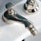 Rubinetteria Bidet Classica 3 Fori con Scarico in Ottone Made in Italy- Ercolina Viadurini