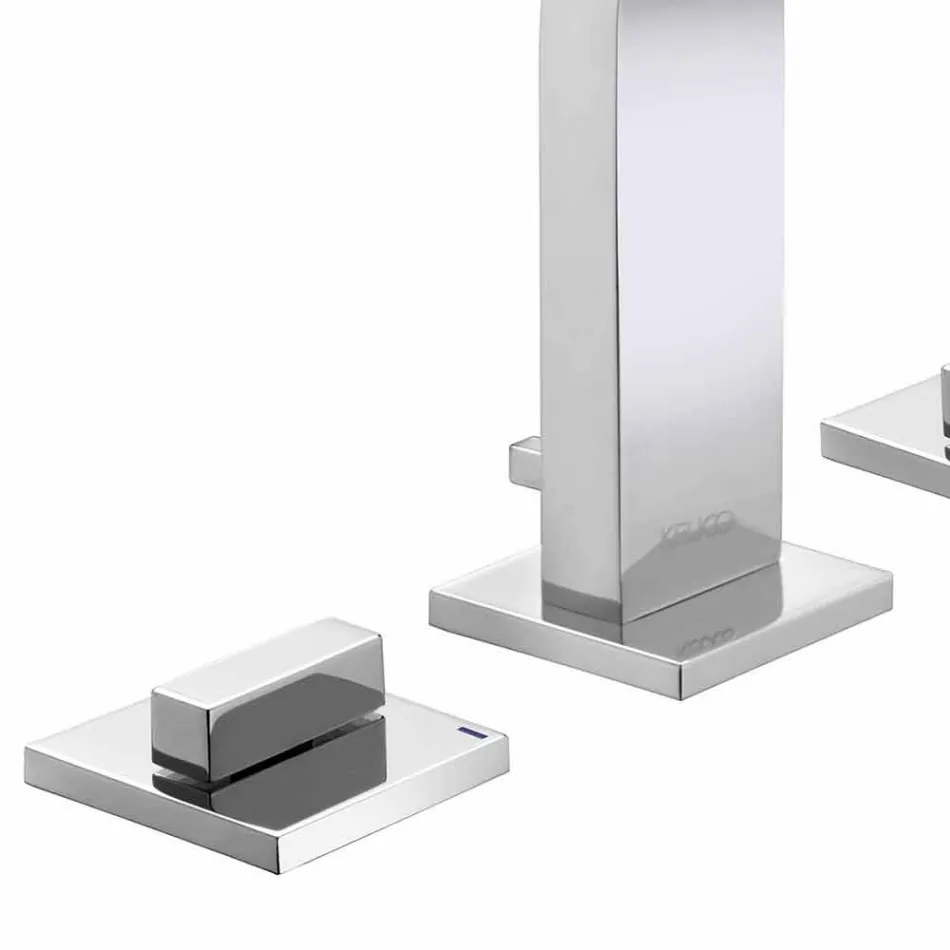 Rubinetteria di Design Moderno per Lavabo Bagno a 3 Fori in Metallo- Etto Viadurini