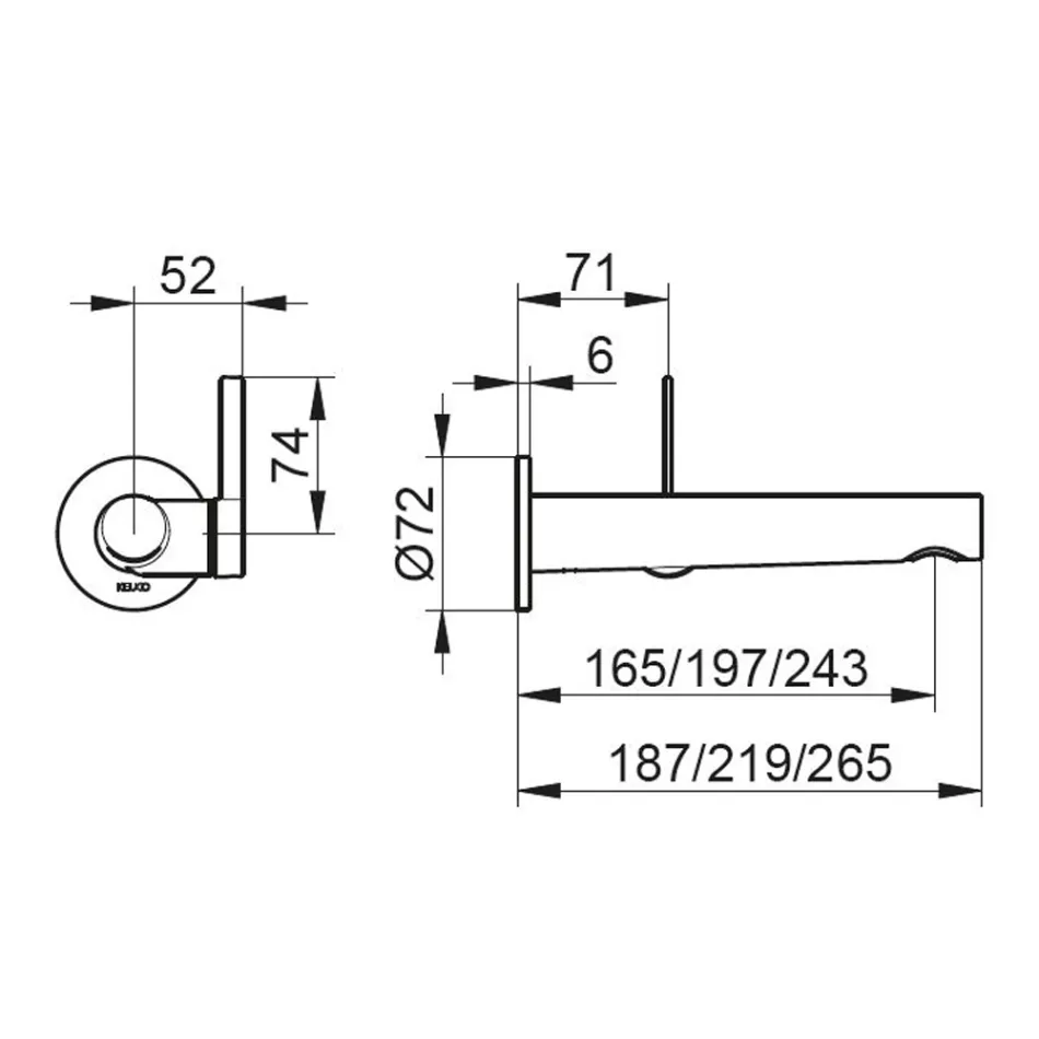Rubinetteria Incasso a Parete da Lavabo Design Integrato 3 Misure - Erkole
 Viadurini