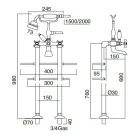 Rubinetteria Vasca Bagno Classica a Pavimento in Ottone con Doccetta - Fioretta Viadurini