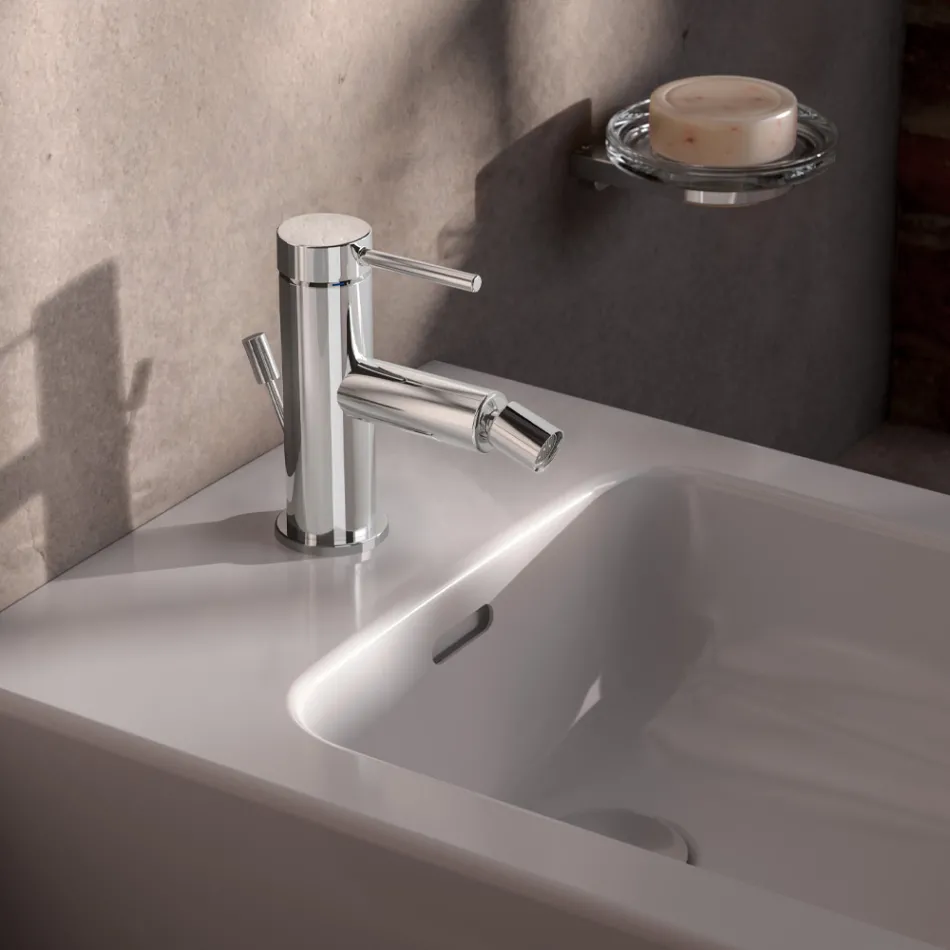 Rubinetto Miscelatore Monocomando Bidet Ottone Design Rotondo - Antilio Viadurini