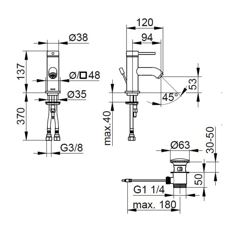 Rubinetto Miscelatore Monocomando Lavabo Ottone Design Rotondo - Antilio Viadurini