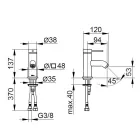 Rubinetto Miscelatore Monocomando Lavabo Ottone Design Rotondo - Antilio Viadurini