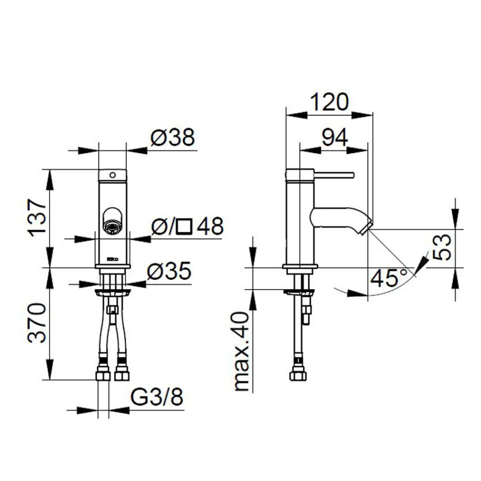 Rubinetto Miscelatore Monocomando Lavabo Ottone Design Rotondo - Antilio Viadurini