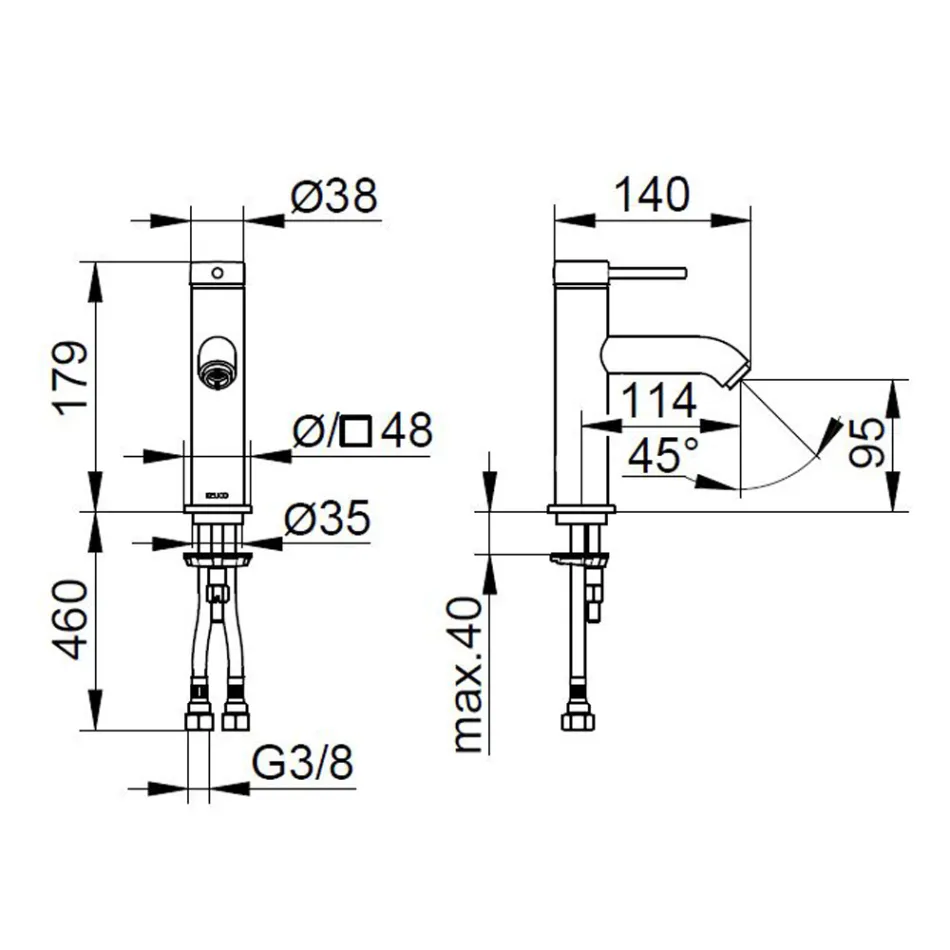 Rubinetto Miscelatore Monocomando Lavabo Ottone Design Rotondo - Antilio Viadurini