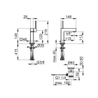 Rubinetto Miscelatore Monocomando per Lavabo Ottone Design Squadrato - Erik Viadurini