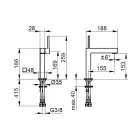 Rubinetto Miscelatore Monocomando per Lavabo Ottone Design Squadrato - Erik Viadurini