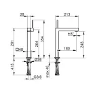 Rubinetto Miscelatore Monocomando per Lavabo Ottone Design Squadrato - Erik Viadurini