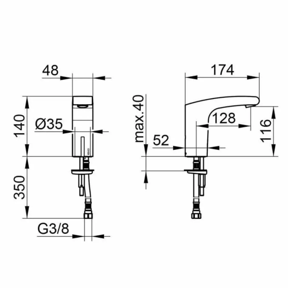 Rubinetto Moderno per Lavabo Bagno in Metallo con Sensore ad Infrarossi - Gonzo Viadurini