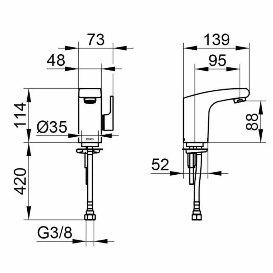 Rubinetto Moderno per Lavabo da Bagno in Metallo Cromato Senza Scarico - Gonzo Viadurini