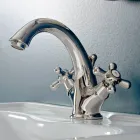 Rubinetto Monoforo Lavabo Bagno in Ottone con Scarico Stile Classico - Ercolina Viadurini