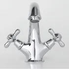 Rubinetto Monoforo Lavabo Bagno in Ottone con Scarico Stile Classico - Ercolina Viadurini