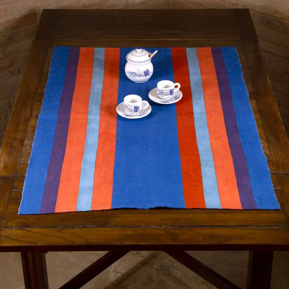 Runner d’Arte Italiana Prodotto e Dipinto a Mano in Canapa Pezzo Unico - Marchi Viadurini