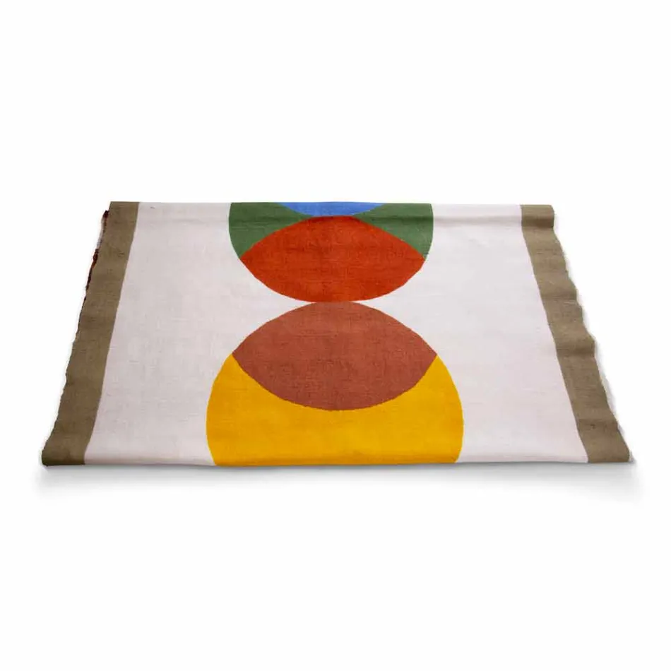 Runner in Canapa d’Artigianato Italiano Dipinto a Mano Pezzo Unico - Marchi Viadurini