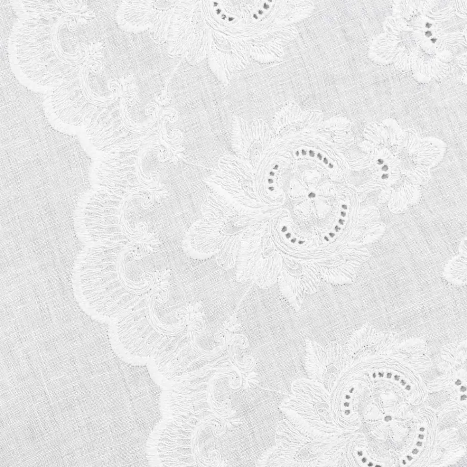 Runner per Tavolo 100% Lino con Ricamo Design di Lusso Italiano - Giuggiolo Viadurini