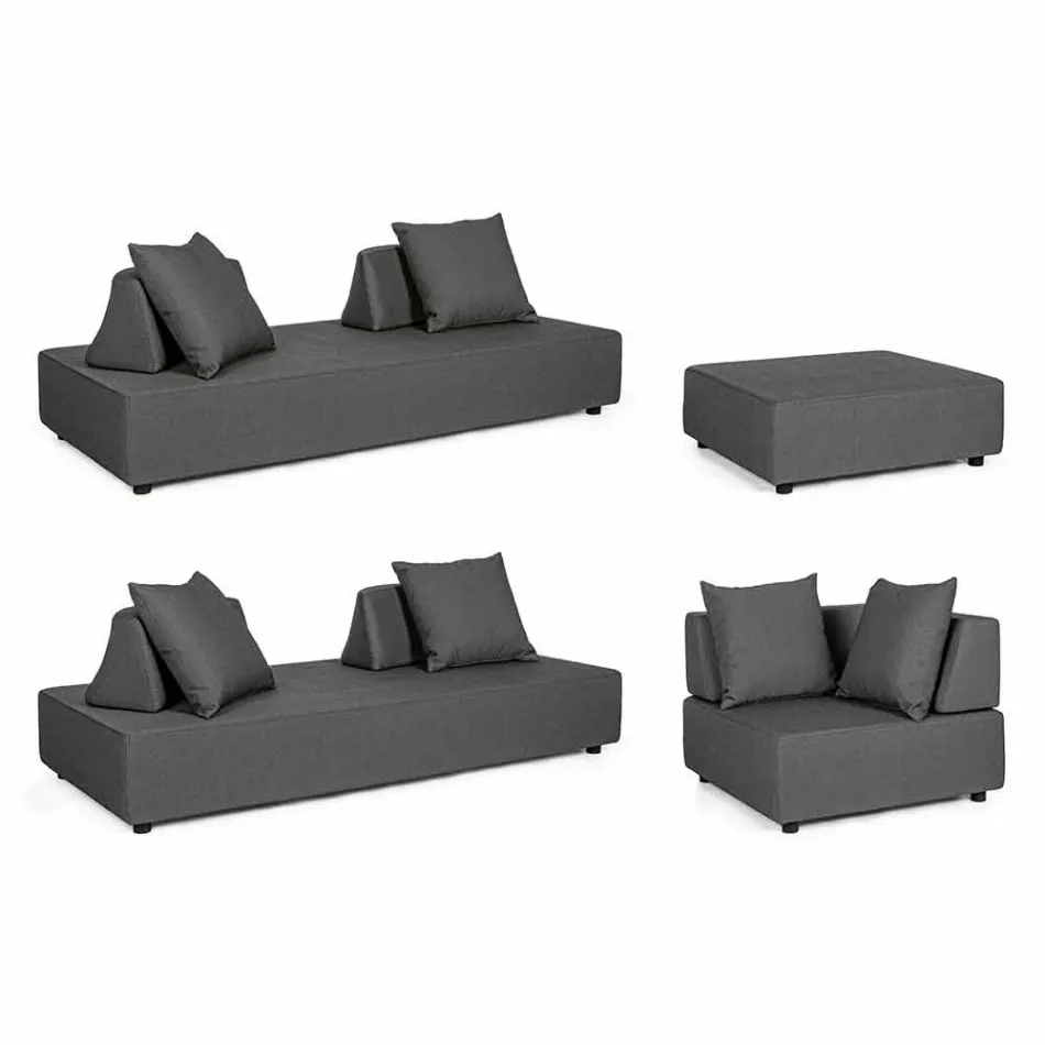 Salotto Angolare per Esterno di Design Moderno in Tessuto Homemotion - Benito Viadurini