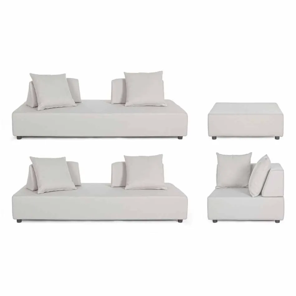 Salotto Angolare per Esterno di Design Moderno in Tessuto Homemotion - Benito Viadurini