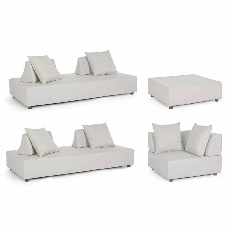 Salotto Angolare per Esterno di Design Moderno in Tessuto Homemotion - Benito Viadurini