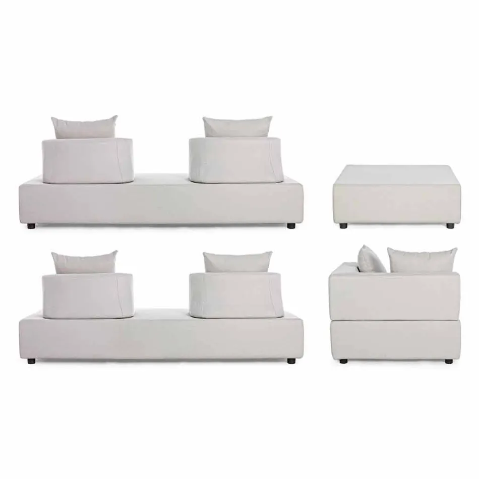 Salotto Angolare per Esterno di Design Moderno in Tessuto Homemotion - Benito Viadurini