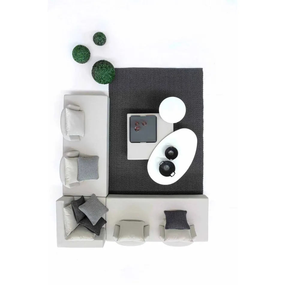 Salotto Angolare per Esterno di Design Moderno in Tessuto Homemotion - Benito Viadurini