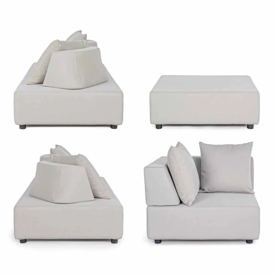 Salotto Angolare per Esterno di Design Moderno in Tessuto Homemotion - Benito Viadurini