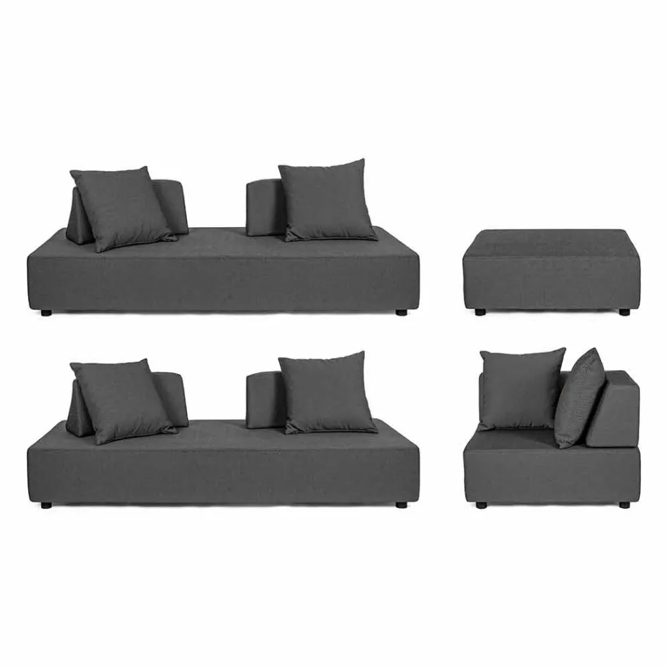 Salotto Angolare per Esterno di Design Moderno in Tessuto Homemotion - Benito Viadurini