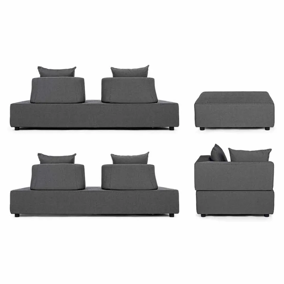 Salotto Angolare per Esterno di Design Moderno in Tessuto Homemotion - Benito Viadurini