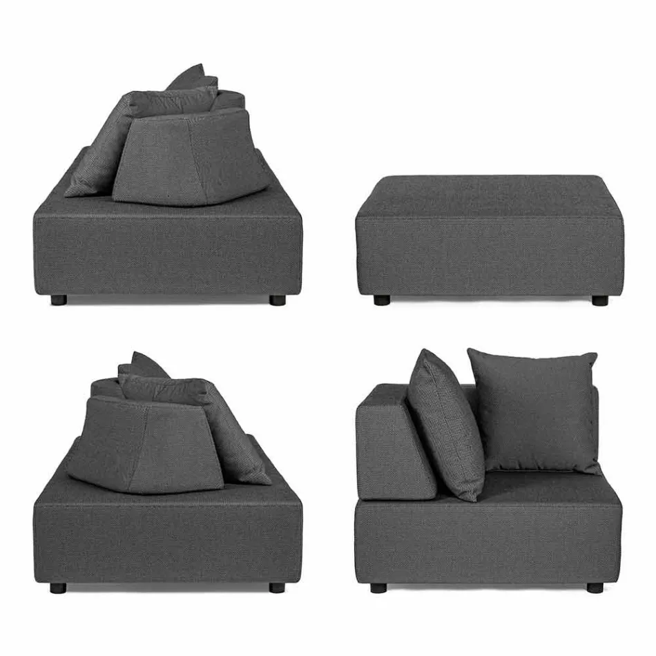 Salotto Angolare per Esterno di Design Moderno in Tessuto Homemotion - Benito Viadurini