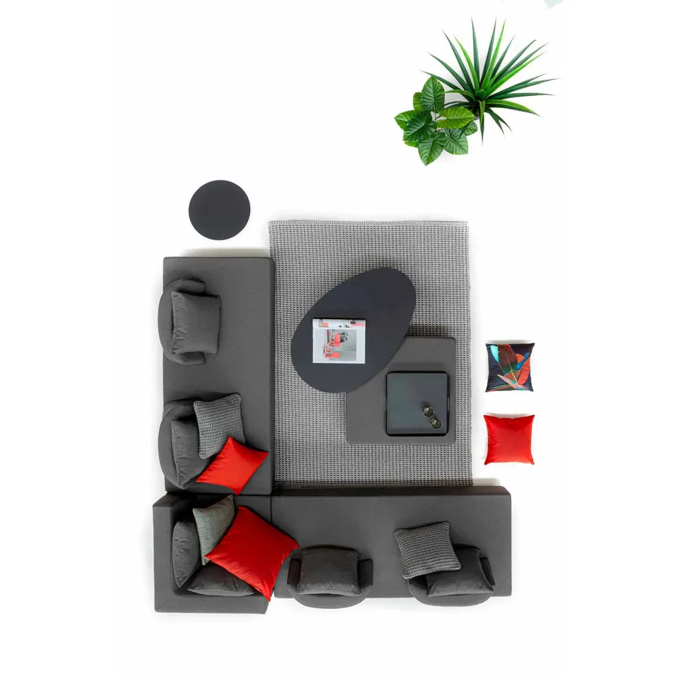 Salotto Angolare per Esterno di Design Moderno in Tessuto Homemotion - Benito Viadurini