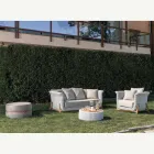Salotto Componibile da Giardino in Teak e Corda Intrecciata a Mano - Arjuna Viadurini