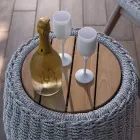 Salotto Componibile da Giardino in Teak e Corda Intrecciata a Mano - Arjuna Viadurini
