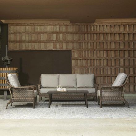 Salotto Composto da 2 Poltrone, 1 Divano e 1 Tavolino - Ombrellone Viadurini