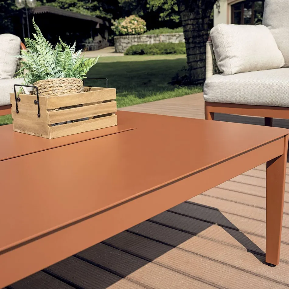 Salotto Composto da 2 Poltrone, 1 Divano e Tavolino in Alluminio - Symphony Viadurini