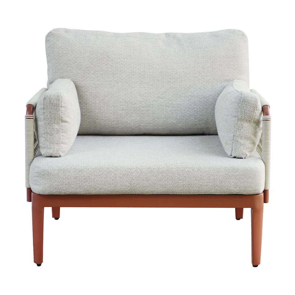 Salotto Composto da 2 Poltrone, 1 Divano e Tavolino in Alluminio - Symphony Viadurini